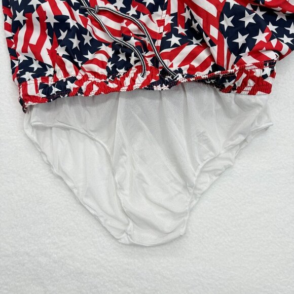 Speedo American Flag Swimming Trunks Patriotic July 4th Red White & Blue Mens XL - Picture 9 of 11